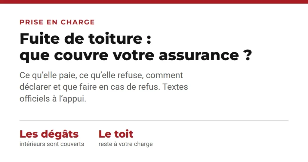 Fuite de toiture : que couvre votre assurance habitation
