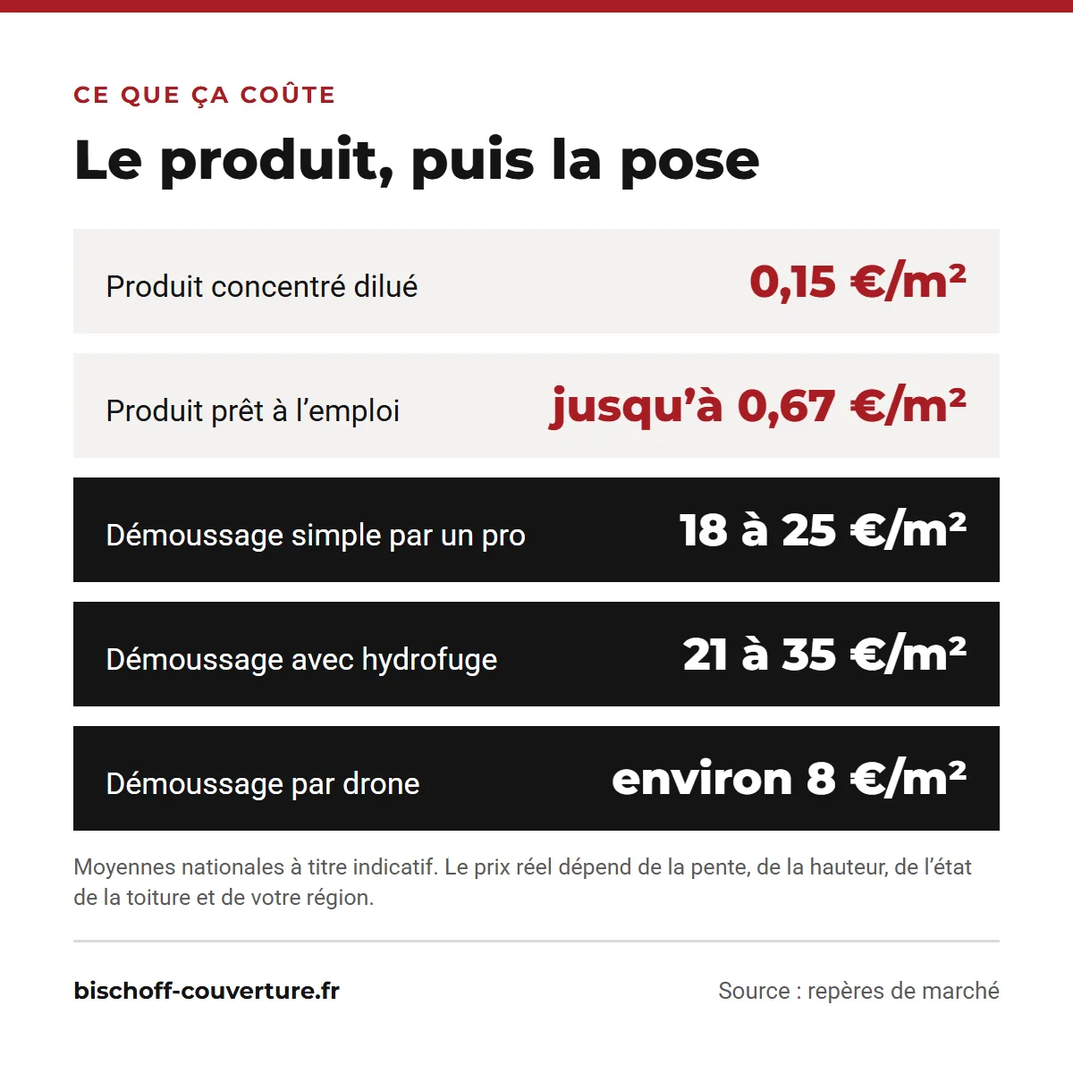 Prix d’un anti-mousse toiture : produit seul et démoussage par un professionnel