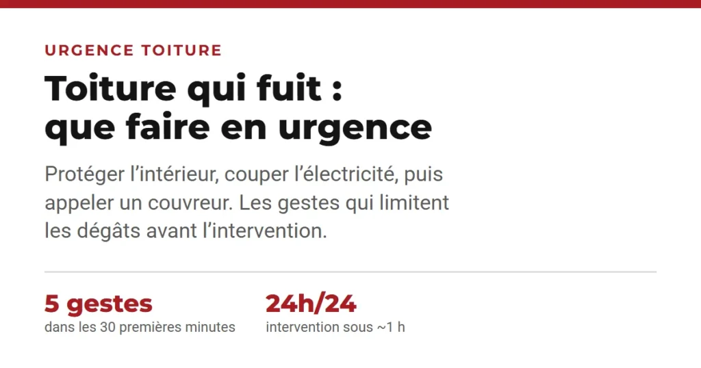 Toiture qui fuit : que faire en urgence